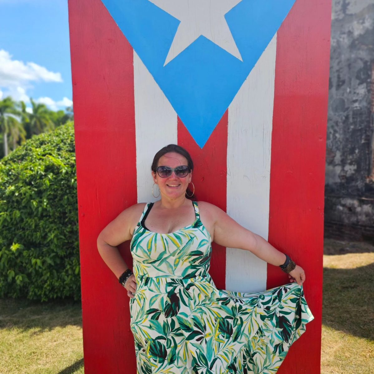 Mrs. Holt at the Botanical Gardens in PR. 
