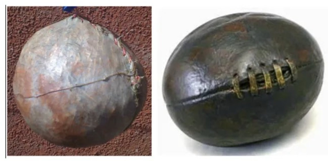 Early leather football and rugby ball